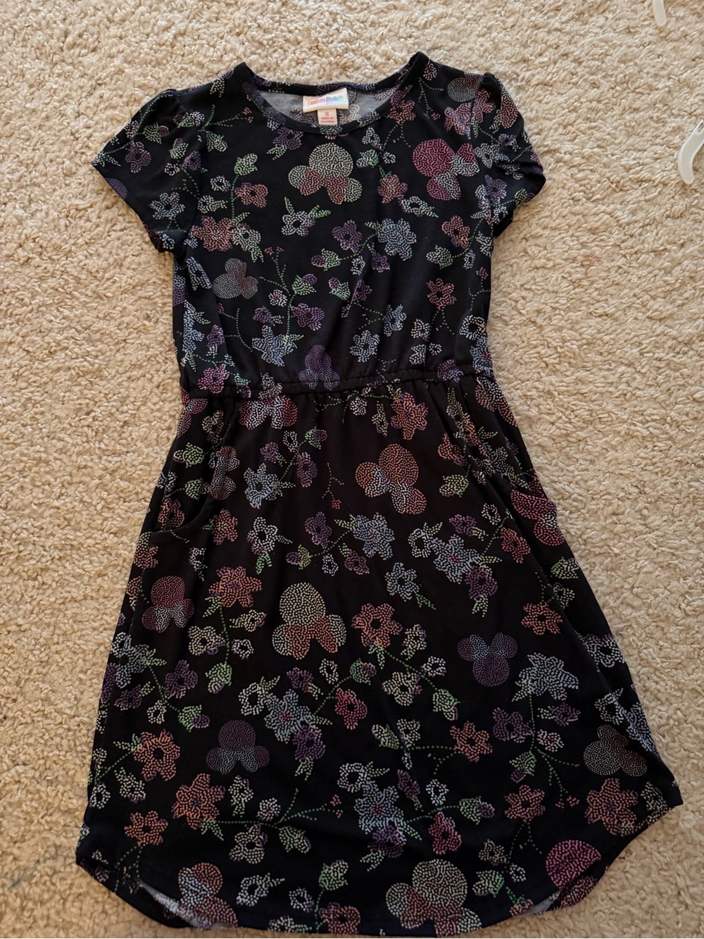 Lularoe Disney Floral Short-Sleeve Girls Dress